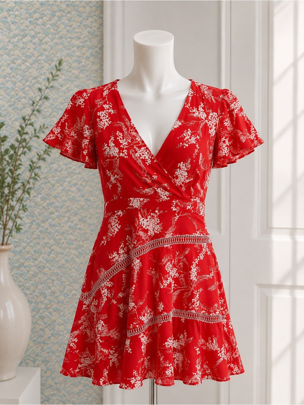 ⚡️Summer Sale⚡️Karen Millen Red Floral Wrap Dress